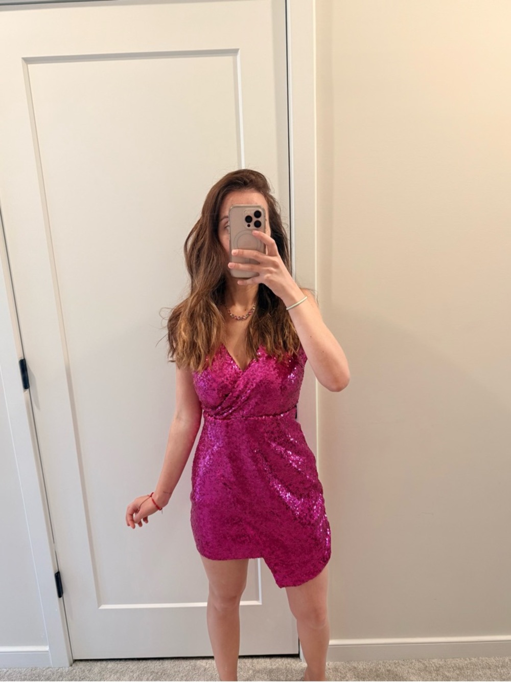 Lulu's Bright Fuchsia Sequin Dress